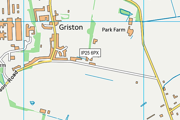 IP25 6PX map - OS VectorMap District (Ordnance Survey)