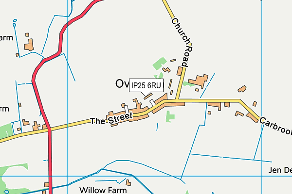 IP25 6RU map - OS VectorMap District (Ordnance Survey)