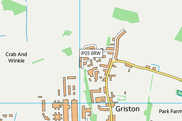 IP25 6RW map - OS VectorMap District (Ordnance Survey)