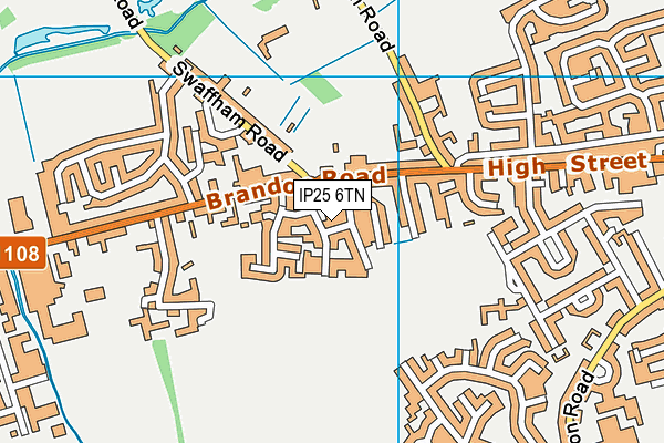 IP25 6TN map - OS VectorMap District (Ordnance Survey)