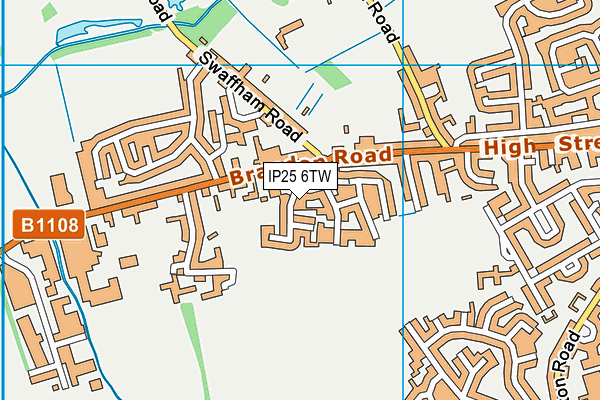 IP25 6TW map - OS VectorMap District (Ordnance Survey)