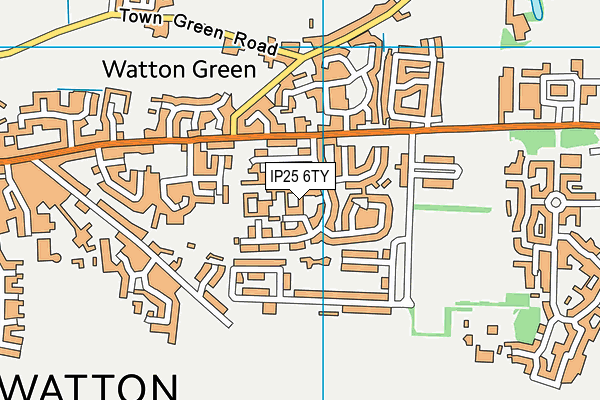 IP25 6TY map - OS VectorMap District (Ordnance Survey)