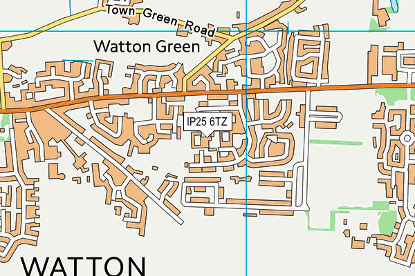 IP25 6TZ map - OS VectorMap District (Ordnance Survey)