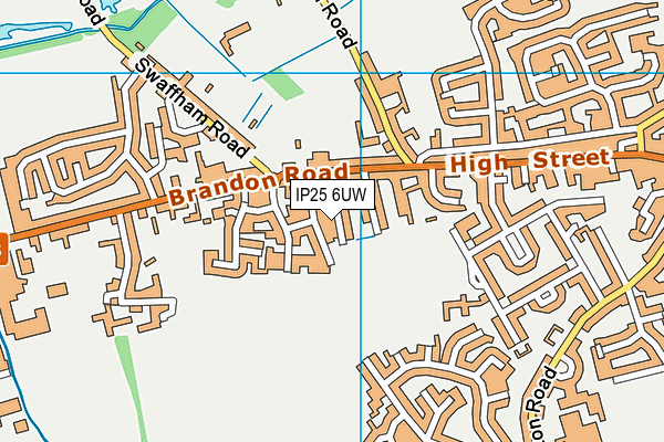 IP25 6UW map - OS VectorMap District (Ordnance Survey)