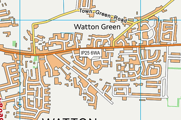 IP25 6WA map - OS VectorMap District (Ordnance Survey)