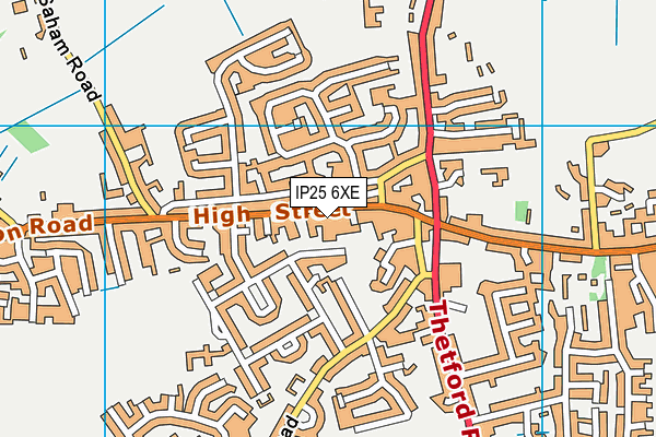 IP25 6XE map - OS VectorMap District (Ordnance Survey)