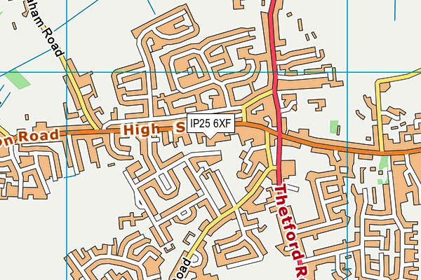 IP25 6XF map - OS VectorMap District (Ordnance Survey)