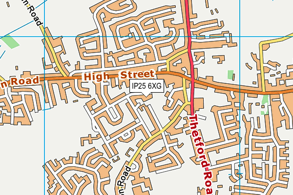 IP25 6XG map - OS VectorMap District (Ordnance Survey)