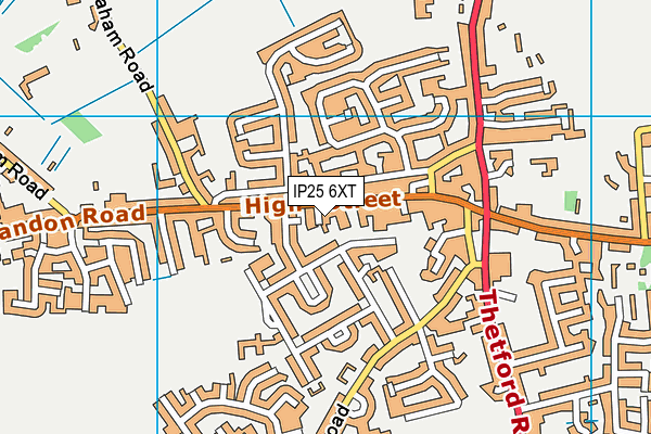 IP25 6XT map - OS VectorMap District (Ordnance Survey)