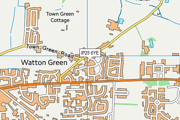 IP25 6YE map - OS VectorMap District (Ordnance Survey)