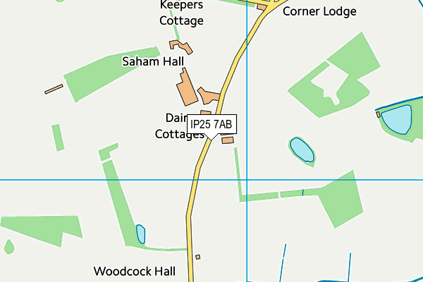 IP25 7AB map - OS VectorMap District (Ordnance Survey)