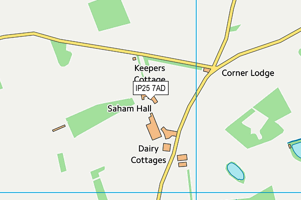 IP25 7AD map - OS VectorMap District (Ordnance Survey)