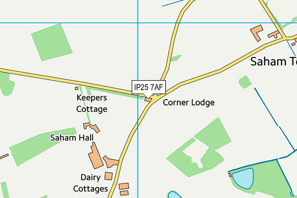 IP25 7AF map - OS VectorMap District (Ordnance Survey)