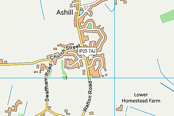 IP25 7AJ map - OS VectorMap District (Ordnance Survey)