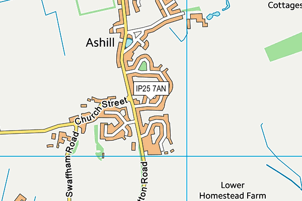 IP25 7AN map - OS VectorMap District (Ordnance Survey)