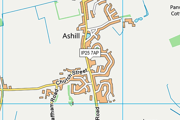 Ashill Voluntary Controlled Primary School map (IP25 7AP) - OS VectorMap District (Ordnance Survey)