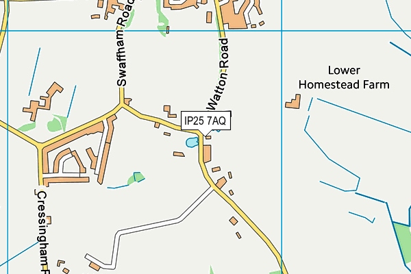 IP25 7AQ map - OS VectorMap District (Ordnance Survey)