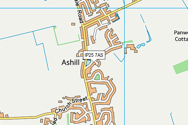 IP25 7AS map - OS VectorMap District (Ordnance Survey)