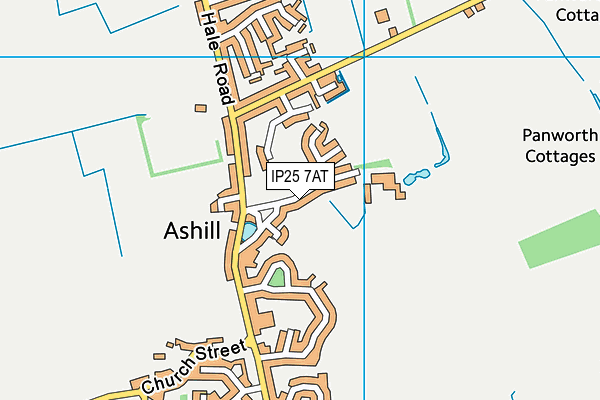 IP25 7AT map - OS VectorMap District (Ordnance Survey)