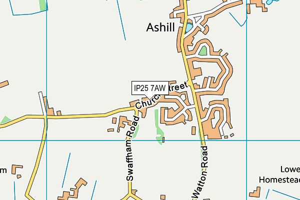 IP25 7AW map - OS VectorMap District (Ordnance Survey)