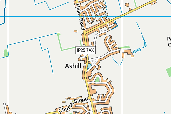 IP25 7AX map - OS VectorMap District (Ordnance Survey)