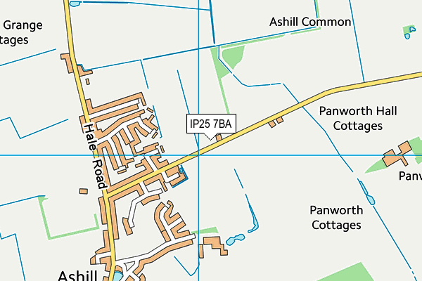 IP25 7BA map - OS VectorMap District (Ordnance Survey)