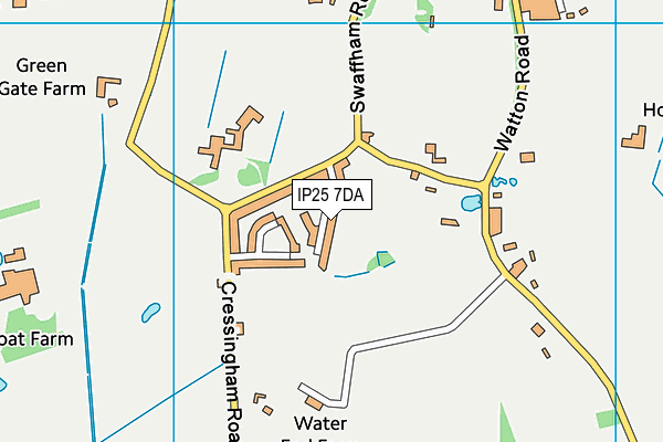 IP25 7DA map - OS VectorMap District (Ordnance Survey)