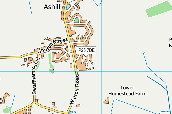 IP25 7DE map - OS VectorMap District (Ordnance Survey)