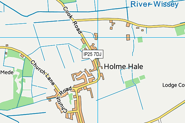 IP25 7DJ map - OS VectorMap District (Ordnance Survey)