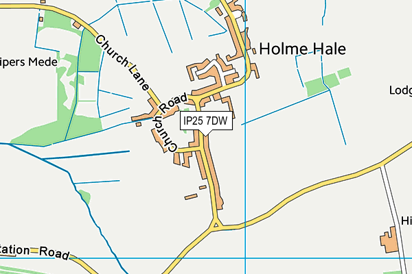 IP25 7DW map - OS VectorMap District (Ordnance Survey)