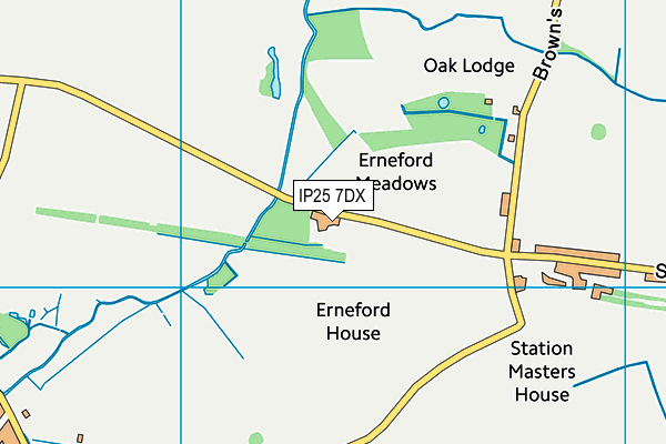 IP25 7DX map - OS VectorMap District (Ordnance Survey)