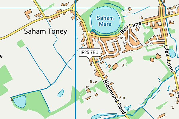 IP25 7EU map - OS VectorMap District (Ordnance Survey)