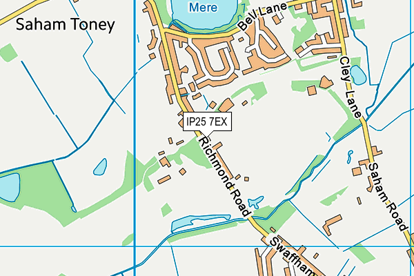 IP25 7EX map - OS VectorMap District (Ordnance Survey)