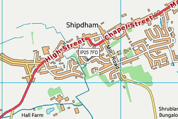 IP25 7FD map - OS VectorMap District (Ordnance Survey)