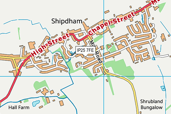 IP25 7FE map - OS VectorMap District (Ordnance Survey)