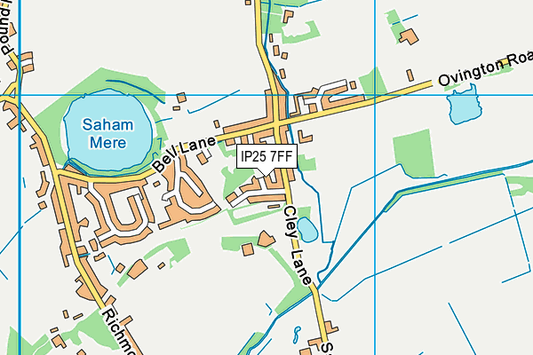 IP25 7FF map - OS VectorMap District (Ordnance Survey)