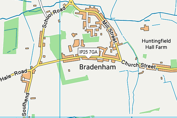 IP25 7GA map - OS VectorMap District (Ordnance Survey)