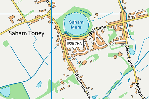 IP25 7HA map - OS VectorMap District (Ordnance Survey)