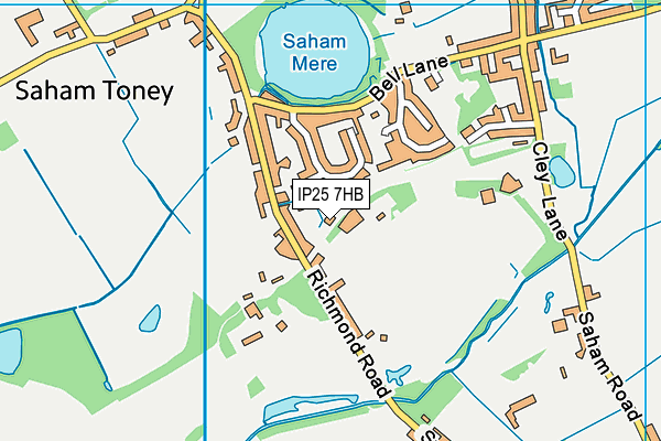 IP25 7HB map - OS VectorMap District (Ordnance Survey)