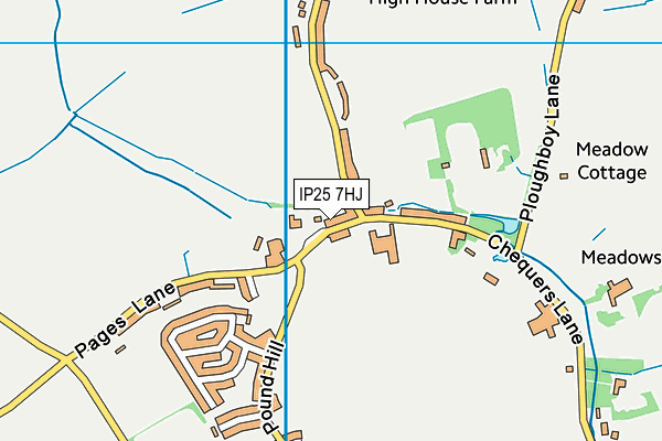 IP25 7HJ map - OS VectorMap District (Ordnance Survey)