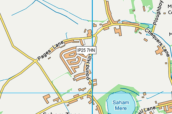 IP25 7HN map - OS VectorMap District (Ordnance Survey)