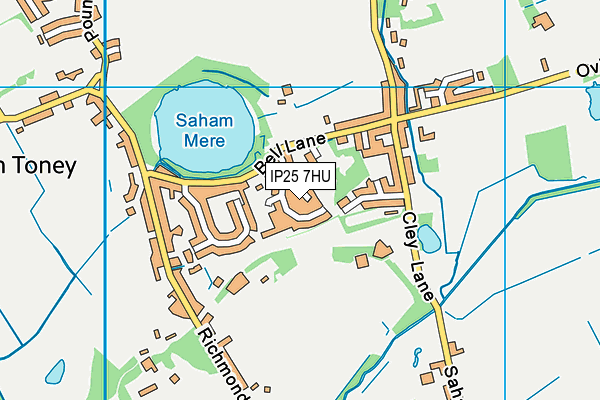 IP25 7HU map - OS VectorMap District (Ordnance Survey)