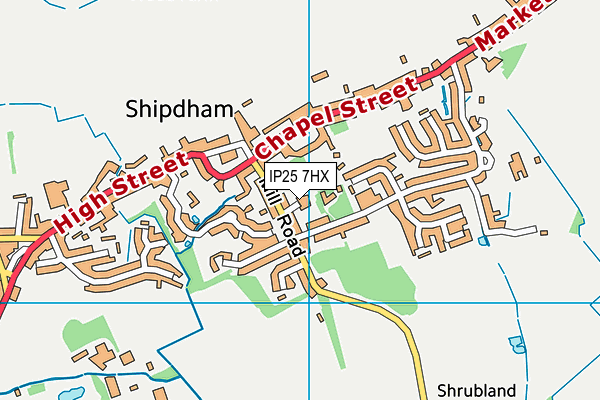 IP25 7HX map - OS VectorMap District (Ordnance Survey)