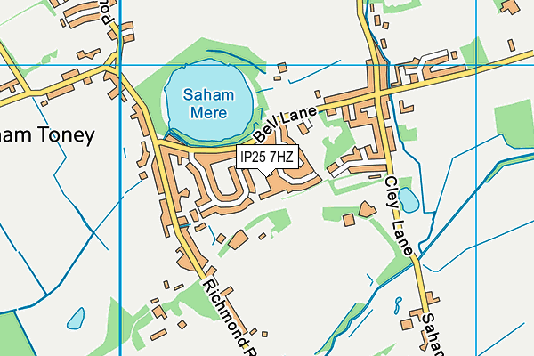 IP25 7HZ map - OS VectorMap District (Ordnance Survey)