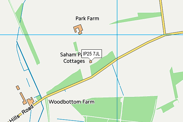 IP25 7JL map - OS VectorMap District (Ordnance Survey)