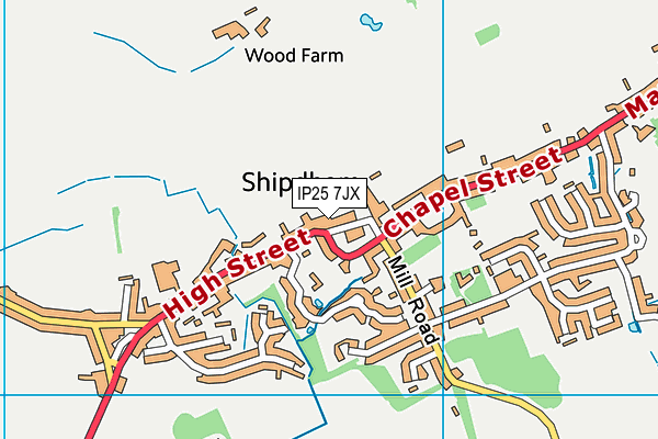 IP25 7JX map - OS VectorMap District (Ordnance Survey)