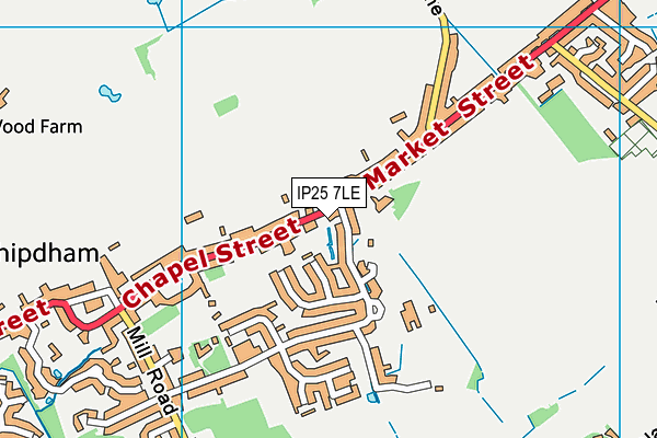 IP25 7LE map - OS VectorMap District (Ordnance Survey)