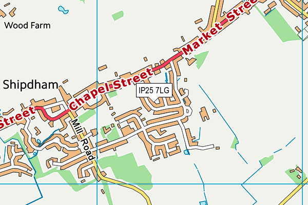 IP25 7LG map - OS VectorMap District (Ordnance Survey)