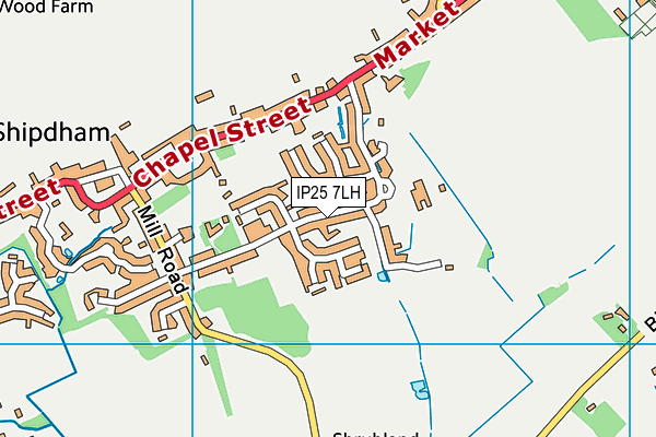 IP25 7LH map - OS VectorMap District (Ordnance Survey)