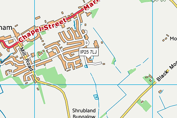 IP25 7LJ map - OS VectorMap District (Ordnance Survey)